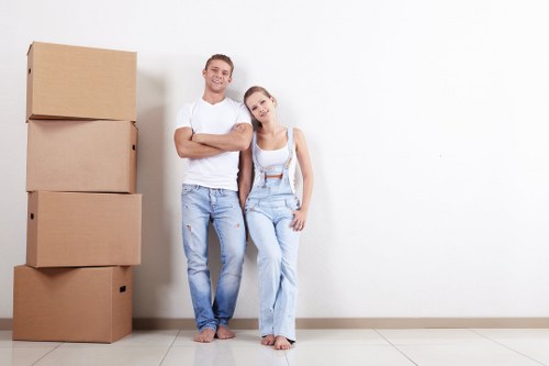 House removals planning in Kingscross with moving boxes