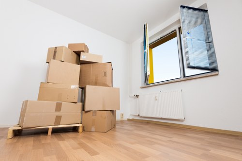 Packed boxes ready for a domestic move in Kingscross