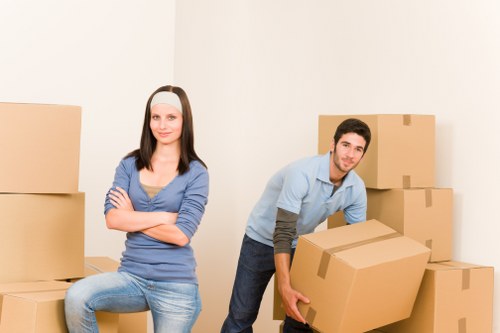 Boxes and furniture stored in a Kingscross self storage unit