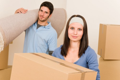 Carefully packed boxes for a small move in Kingscross