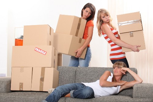 Packed boxes ready for mobile self storage collection